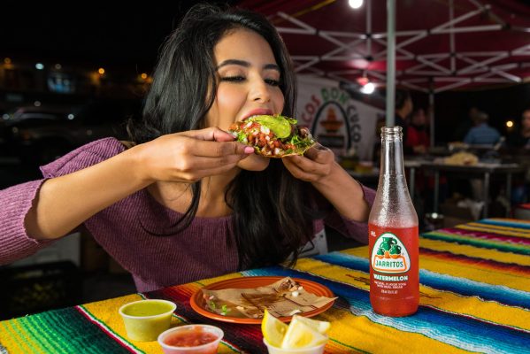 lady eating food